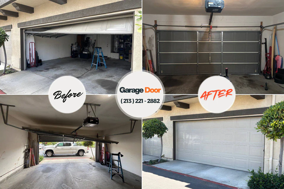 Before and after: garage door repair Garwood, NJ